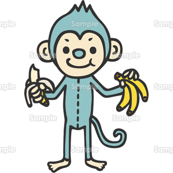 バナナを食べる青猿 ジャニヲタに捧ぐ メンバーカラーのさるのイラストでひっそり担当を主張してみよう 年賀状 Naver まとめ