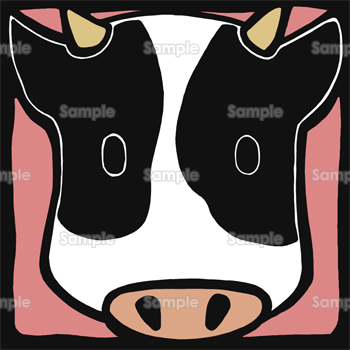 牛の顔 無料イラスト 年賀状プリント決定版 2021