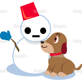 犬と雪だるまは友達 無料イラスト 年賀状プリント決定版 21