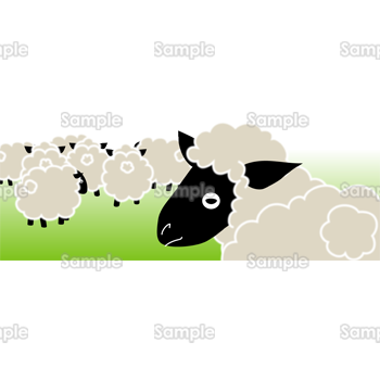 羊の群れ 無料イラスト 年賀状プリント決定版 23