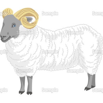 角の長い羊 無料イラスト 年賀状プリント決定版 21