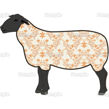 アラベスク模様の羊 無料イラスト 年賀状プリント決定版 23