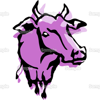紫の牛 無料イラスト 年賀状プリント決定版 2021