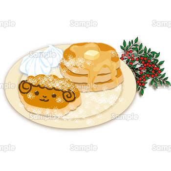 ヒツジのパンケーキ 無料イラスト 年賀状プリント決定版 21