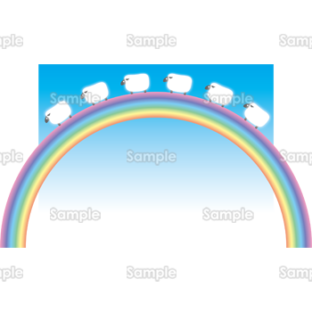 虹の上を行く 無料イラスト 年賀状プリント決定版 21