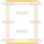 掛軸の和風フレーム（橙×黄金） 年賀状イラスト
